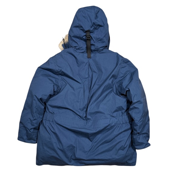 Vintage 80s 90s Eddie Bauer Down Polar Parka Real Fur Trim Blue Coat Mens XL - Picture 2 of 13